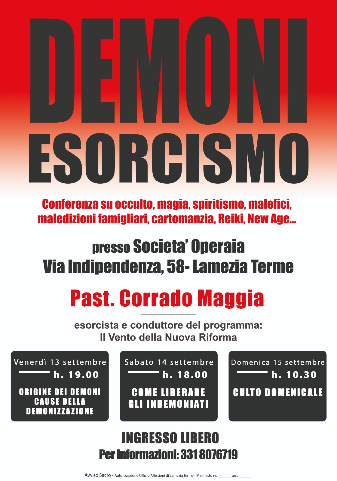 Tour Demoni Lamezia Terme